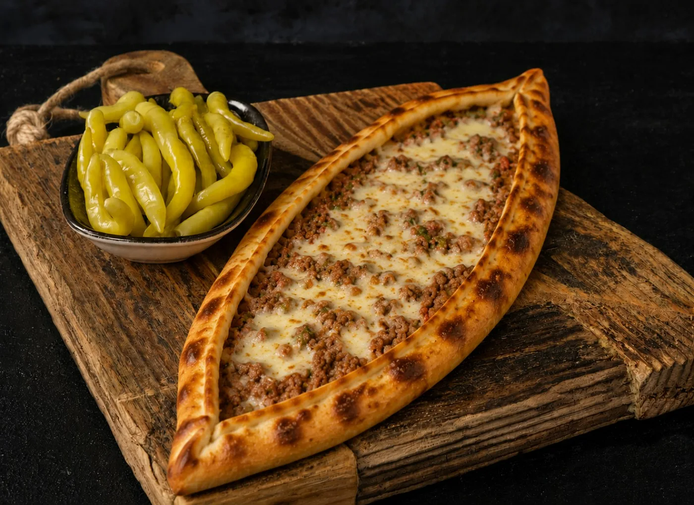 Kıymalı Kaşarlı Pide