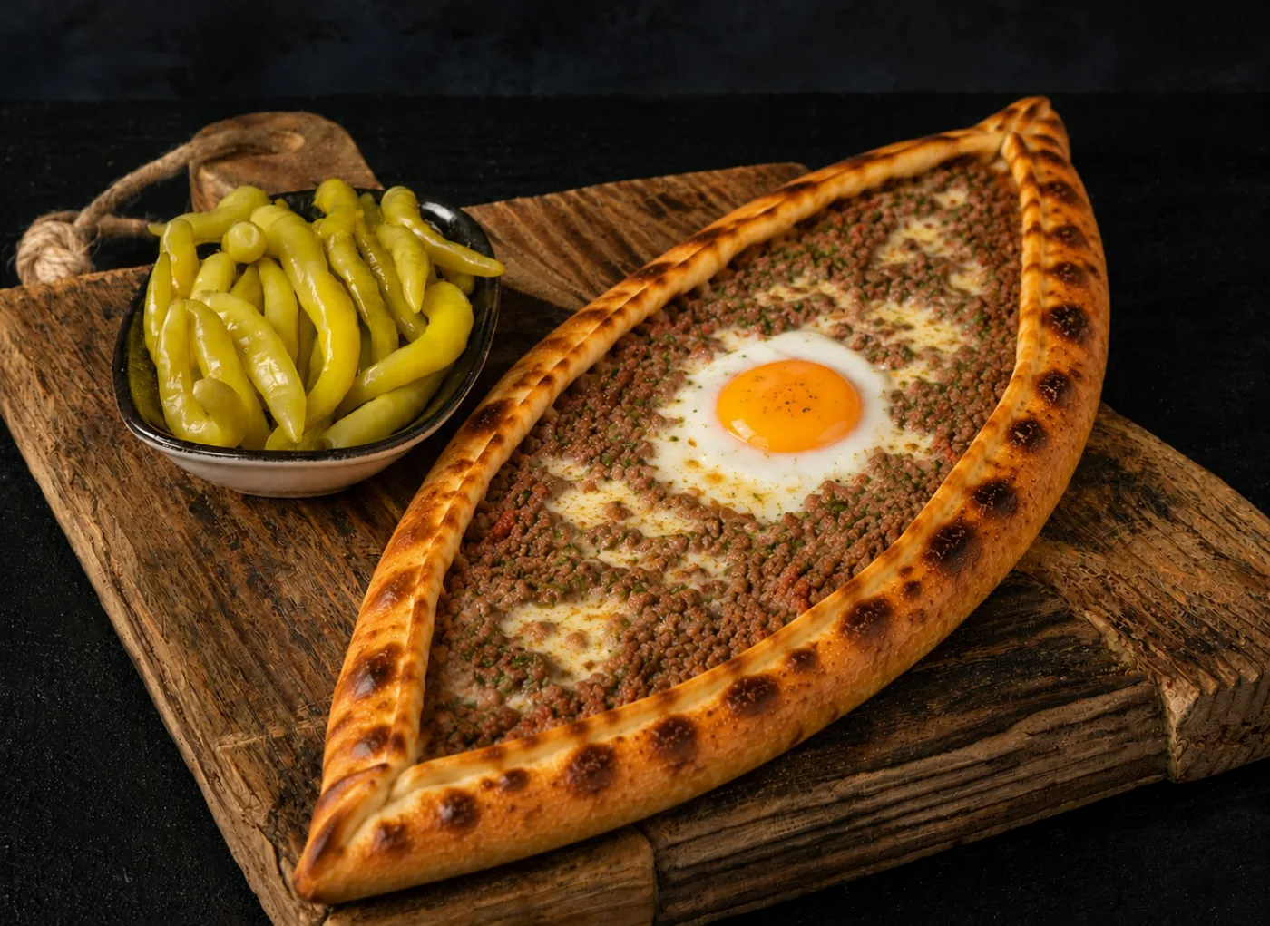 Kıymalı Yumurtalı Pide